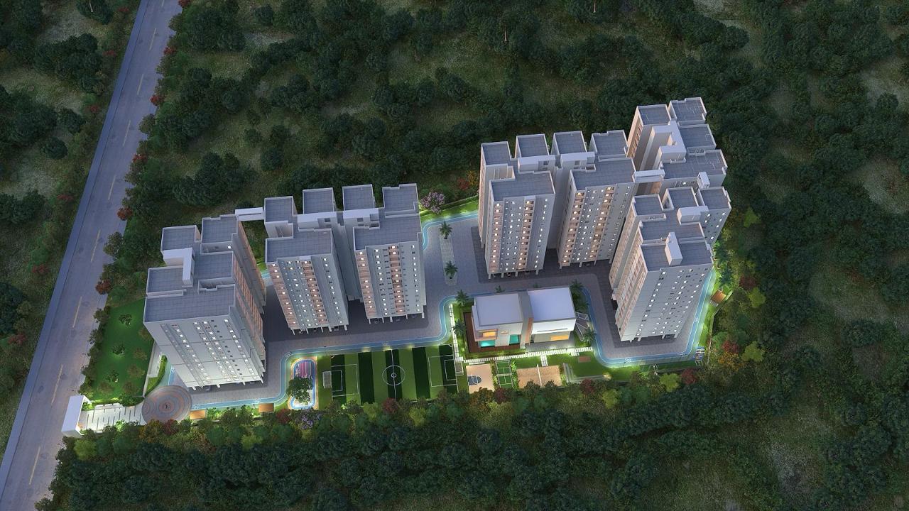 Aerial view of Anahata Towers